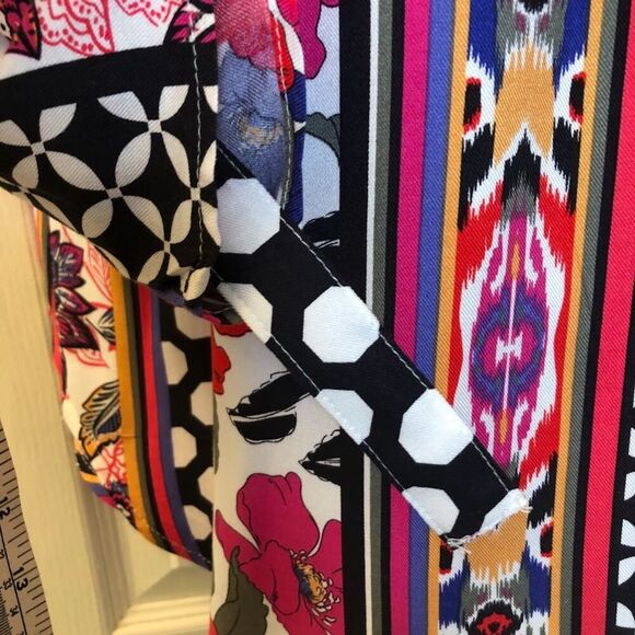 Ruby Rd. Womens Colorful Bold Tunic Shirt Adjustable Sleeves Petite Small V-Neck - Picture 6 of 9